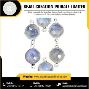 925 Sterling Silver Haute Qualité Bijoux Résultats 4mm Lunette Gemstone Connecteur pour Boucles D'oreilles Anneau Bracelet Collier Exportateur - Product Image 2