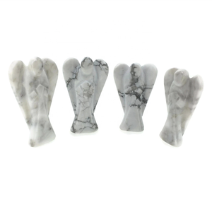 Cristal ange blanc howlite sculpture cristal 2 à 2.5 pouces pierre guérison pierres précieuses en vrac ange figurine pour la décoration de la maison - Product Image 3