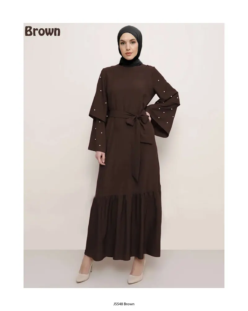 Vestido largo musulmán Ramadán eid abaya, hijab turco árabe, caftán marroquí, túnica larga