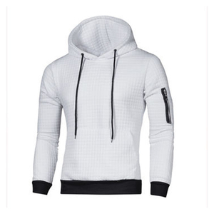 เสื้อฮู้ดสไตล์ย่นสีดำ Rib Haider สีเทาสำหรับผู้ชาย - Product Image 1