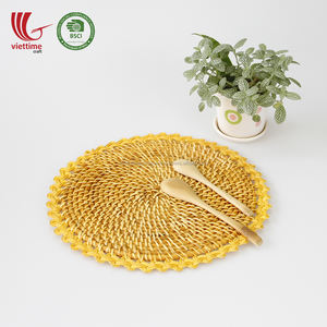 Nuevo diseño al por mayor marrón mimbre mantel cargador tejidas a mano hecho en Vietnam - Product Image 3