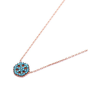 Snowflake Charm <b>Necklace</b> <b>Turquoise</b> Stone Snowflake <b>Necklace</b> Turkish Handmade 925 Sterling Silver Jewelry - Product Image 2
