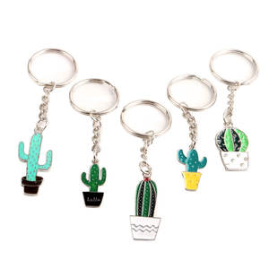 <b>Metal</b> <b>Keyring</b> Factory Custom Soft Enamel <b>Metal</b> Zinc Alloy Plant Cactus Keychains - Product Image 2