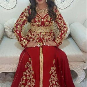 NOUVELLEMENT DESIGNER BRODERIE DE DABKA, CRISTAL PERLES, VERRE PIERRE TRAVAIL SUR ÉLÉGANT CAFTAN--DRESS @ 2022 - Product Image 1