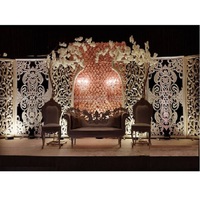 Cadres de toile de fond de scène de mariage moderne couleur personnalisée en fibre de verre Portable taille personnalisée élégant décor de coulisses impérial