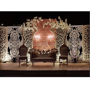 Cadres de toile de fond de scène de mariage moderne couleur personnalisée en fibre de verre Portable taille personnalisée élégant décor de coulisses impérial - Product Image 1