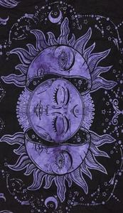 ผ้าแขวนผนังลายใบหน้าพระอาทิตย์3ใบผ้าสีม่วงสำหรับแขวนผนังโปสเตอร์ผ้าฝ้ายขนาดเล็กสำหรับตกแต่งบ้าน - Product Image 4