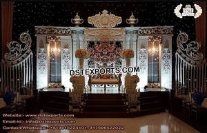 Exclusivo doble poste boda escenario Toronto boda de lujo Pilar romano escenario decoración superior boda ceremonia decoración Reino Unido - Product Image 3