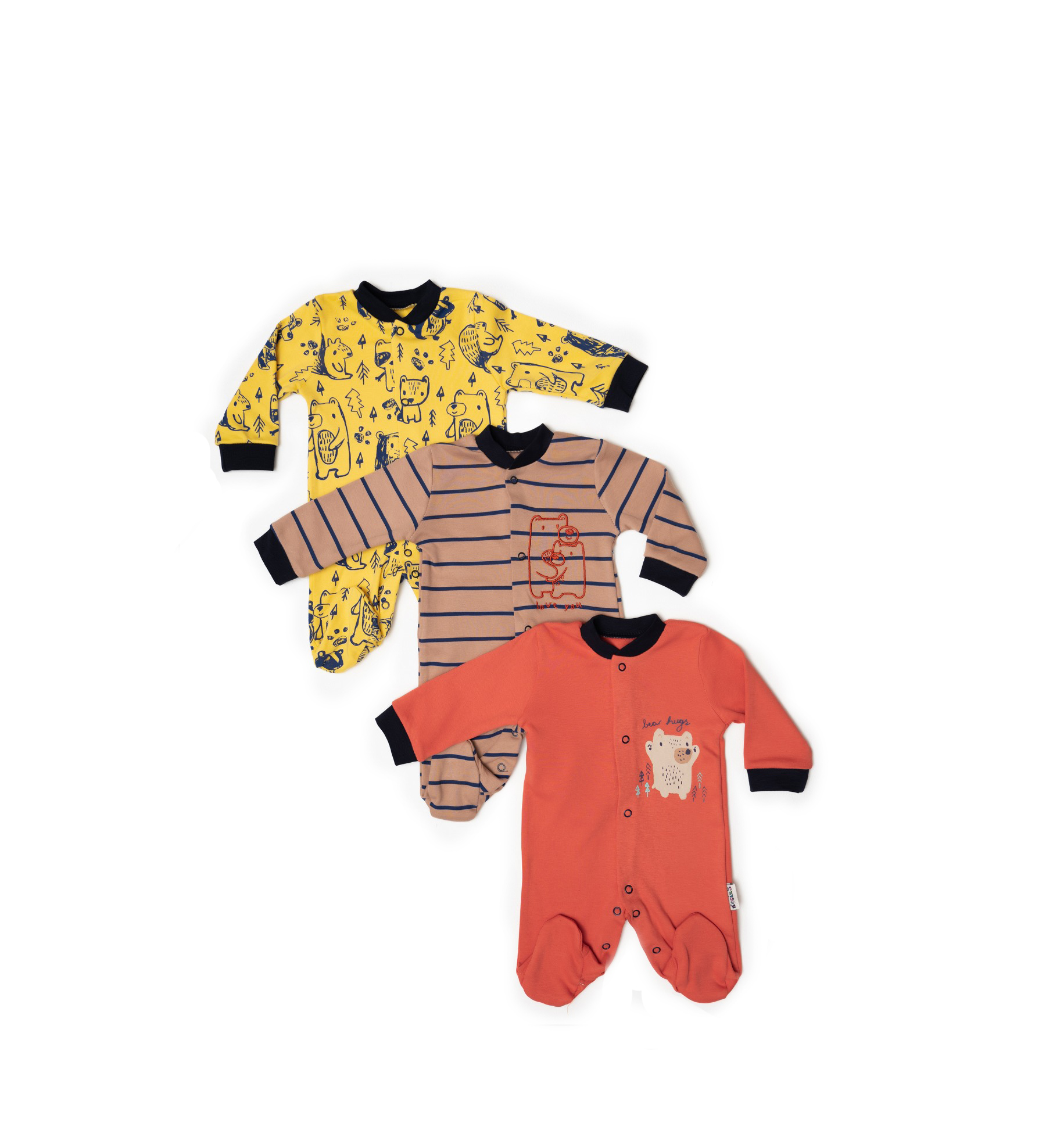 Горячая распродажа! Одноразмерные комбинезоны для мальчиков Bear Hugs, Весенняя мягкая хлопковая детская одежда от бренда Necix
