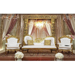Conjunto de muebles de escenario de boda musulmán de diseño, sofá y sillas de escenario de recepción de boda asiática, conjunto de muebles de boda de estilo moderno - Product Image 1