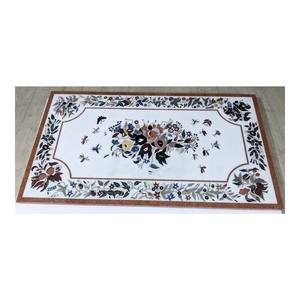 แฮนด์เมดรอบสีขาวหินอ่อนฝังตกแต่งแผ่นสำหรับขายส่ง - Product Image 1