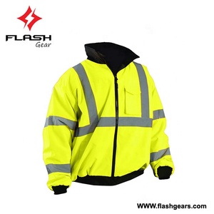 Blouson de bombardier sur mesure en gros Veste de travail de sécurité réfléchissante imperméable - Product Image 2