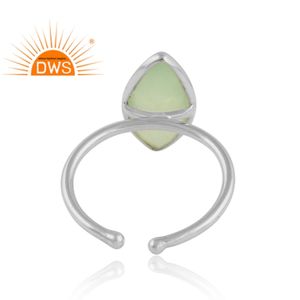 925 Fine Sterling Silver Natural Prehnite Chalcedony Gemstone Marquise Design Stackable Ring Jewelry for Women Gift for Her - Product Image 3