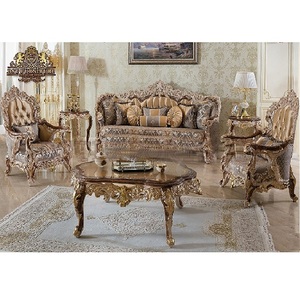 Conjunto de sofá tallado a mano, mueble turco clásico de 5 plazas, estilo francés, para sala de estar, juego de sofá tallado a mano de estilo europeo - Product Image 1