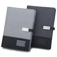 Coffret Cadeau Créatif Multifonctionnel A5 : Power Bank PU Imprimée, Clé USB et Chargeur Sans Fil pour Ordinateur Portable