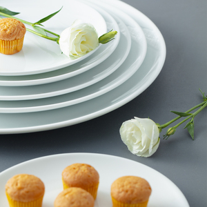 จานอาหารค่ำพอร์ซเลนทรงกลมสีขาวผลิตจากลองกรุ๊ปเวียดนามสำหรับใช้ในครัวเรือนโรงแรมร้านอาหาร - Product Image 2