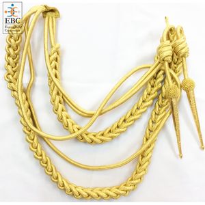 Cordón de Sujeción Dorado Personalizado OEM con Doble Punta Metálica y Material de Algodón para Uniformes, Hombros y Rangos - Product Image 5