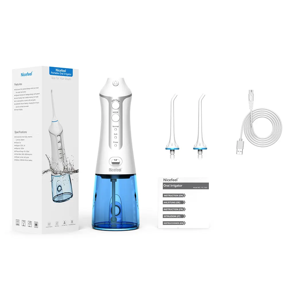 2022 Trending Product FC1591 Newest Oral Irrigator Teeth Cleaning IPX7 Water Dental JetPick Cordless Water Flosser Teeth Cleaner