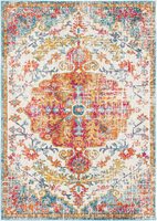 Tapis d'intérieur modernes en coton tissé à la main multicolores, tissage plat imprimé, 5x7 pieds