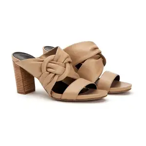 Hot Selling Comfortable Wearing Leather Heel Sandals For Women Leather Shoes For Girls and Women's Stylish Shoes For Ladies