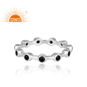 Natural Multi Black Spinel Gemstone <b>Ring</b> Jewelry Manufacturer <b>Eternity</b> Band Sterling <b>Silver</b> <b>Ring</b> Jewelry Wholesaler - Product Image 3
