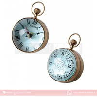 Horloge de bureau nautique en laiton antique avec mouvement à Quartz électronique en forme de boule de verre pour la décoration de bureau de chambre à coucher de salon
