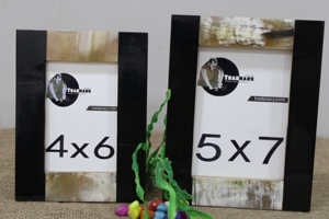 Handmade <b>Set</b> of Two Natural Buffalo Horn Resin <b>Photo</b> <b>Frames</b> Rectangular Traditional Design for Home or Office Decoration - Product Image 2