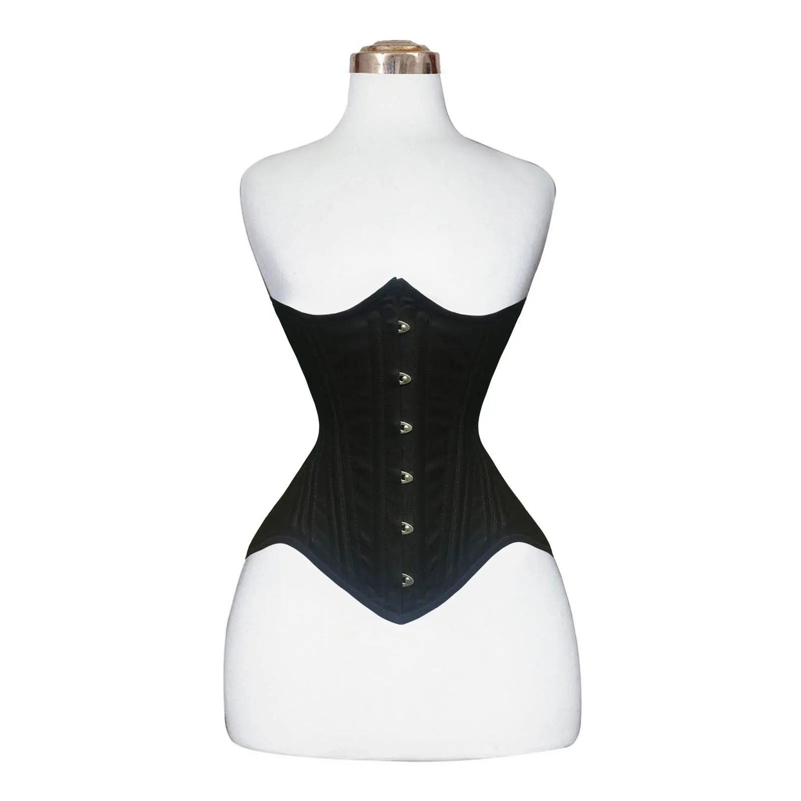 Underbust steelboned eo đào tạo cực Cong màu Đen bông corset có thể điều chỉnh Heavy Duty Corset Nhà cung cấp xuất khẩu