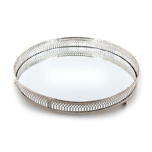 Mirror Serving Tray Rounded Shape Handmade Decorative Wholesale Serving Platter <b>Hotel</b> <b>Supplies</b> Table Top Mirror Serving Dish - Product Image 6