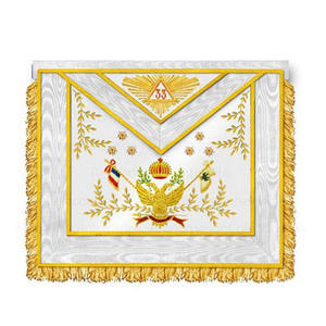 Regalia masónica, regalos novedosos, de 33 grados cinta blanca, delantales bordados dorados, forma de Color personalizada, Estrella provincial internacional - Product Image 1