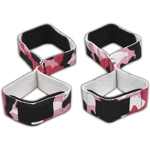 2025 personalizado camuflaje algodón figura 8 correas de elevación neopreno acolchado gimnasio entrenamiento muñequeras gran oferta equipo de levantamiento de pesas a granel - Product Image 1