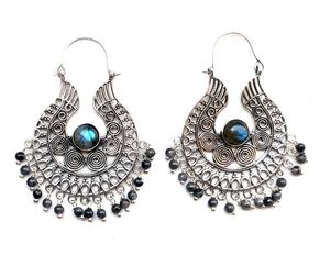 Pendientes de Aro con Cuentas de Labradorita Plateada, Estilo Bohemio, Piedra Natural, Regalo de Boda, Fiesta, Novedad 2020 - Product Image 2