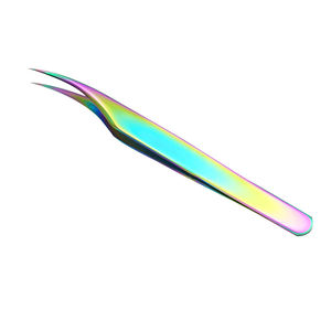 Pinzas de pestañas de acero inoxidable con logotipo personalizado, pinzas extensibles de volumen con peine, logotipo personalizado, Etiqueta Privada - Product Image 4