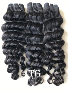 Haute qualité 20 ''lâche vague profonde crépus Remy Extensions de cheveux donneur unique brut Double Machine trame en gros du Temple indien - Product Image 2