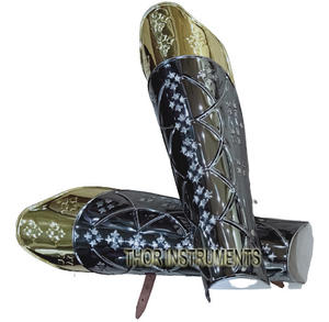 Protège-jambes de chevalier, protège-oreilles, brassard, en acier inoxydable, style médiéval - Product Image 1