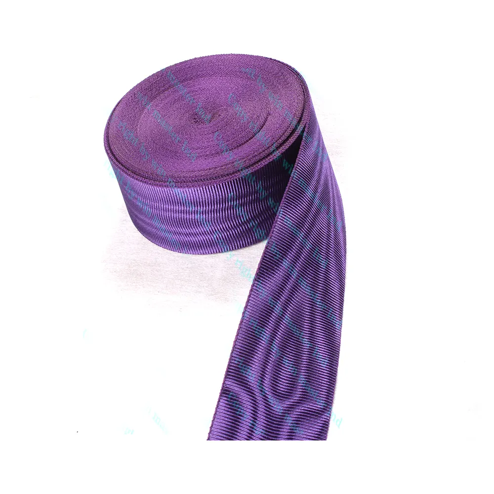 Moire Effect Purple Ribbon Silk Grosgrain Sash Ribbon