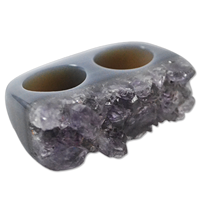 Bagues tendance en pierre brute double sculptée pour la vente en gros