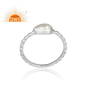 แหวนมุกน้ำจืดสีขาวประดับพลอยเงินแท้ 925 ดีไซน์ทันสมัยสำหรับผู้หญิงและผู้ชาย  ผู้จัดจำหน่ายเครื่องประดับ ดีไซน์ใหม่จากดีไซเนอร์ - Product Image 2