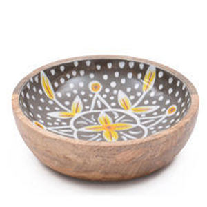 Tazón de madera con Mango de diseño natural, cuenco de resina esmaltada - Product Image 3