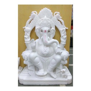 Escultura de mármol blanco, la mejor calidad, Lord Ganesh - Product Image 1