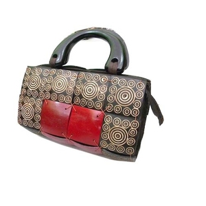 Vintage Coco Diseño Bolso Cremallera Cierre Grieta Pintado Estilo Perfecto Recuerdo - Product Image 5