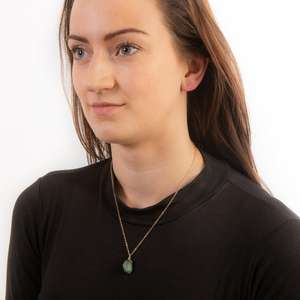 Natural Rough Untreated Green Emerald Gemstone May <b>Birthstone</b> Religious Handmade <b>Necklace</b> 92.5 Sterling <b>Silver</b> Chains 18" Long - Product Image 2