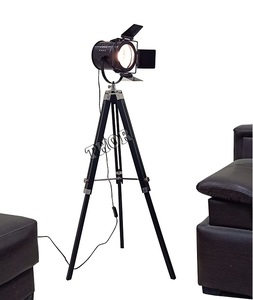 Nautical Searchlight Spotlight Floor Lamp Black Finish With Wooden Tripod Stand Home & Office Decor - Product Image 6