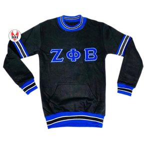 Sweat-shirt personnalisé de sororité grecque bleu et blanc personnalisé lettre brodée vêtements logo avant sweat à capuche imprimé en gros - Product Image 4