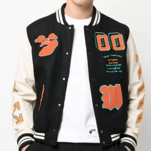 Veste universitaire personnalisée avec logo de designer, col montant, style décontracté, en laine/soie, unisexe, pour l'hiver - Product Image 2