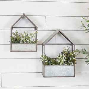 Maceta colgante de Metal con forma cuadrada de la mejor calidad, diseño moderno Vintage montado en la pared con acabado galvanizado para decoración del hogar y jardín - Product Image 2