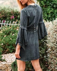 Tunique bohème décontractée et Sexy pour femmes, haut marocain, superbe, à manches fendues, artisanal, brodé à la main, printemps et été, - Product Image 3