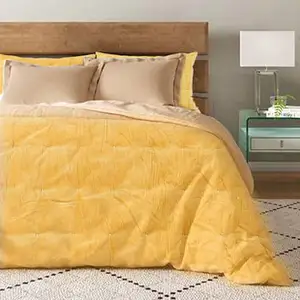 300TC Saffron Yellow Dots Design Quilt Home Bedding Comforter Set