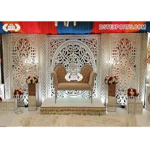 กรอบฉากหลังสีเงินสำหรับเวทีแต่งงาน,เฟรมฉากหลังสำหรับดีไซเนอร์งานแต่งงานเฟรมรับการออกแบบล่าสุด - Product Image 1