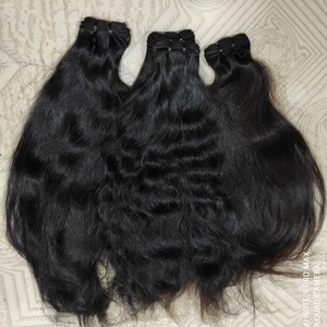 Paquets Machine Double Wefted Cheveux Humains Naturel Vierge Temple Cheveux avec Cuticules Alignés Extension de Cheveux Ondulés Profondes - Product Image 1